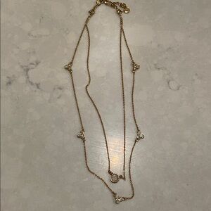 Elegant Gold Layered Necklace with Crystal Accents